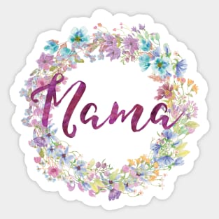 Mama | Watercolor Flower Wreath Sticker